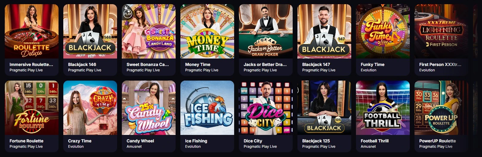 Auf казино — лайв-столы: блэкджек и рулетка